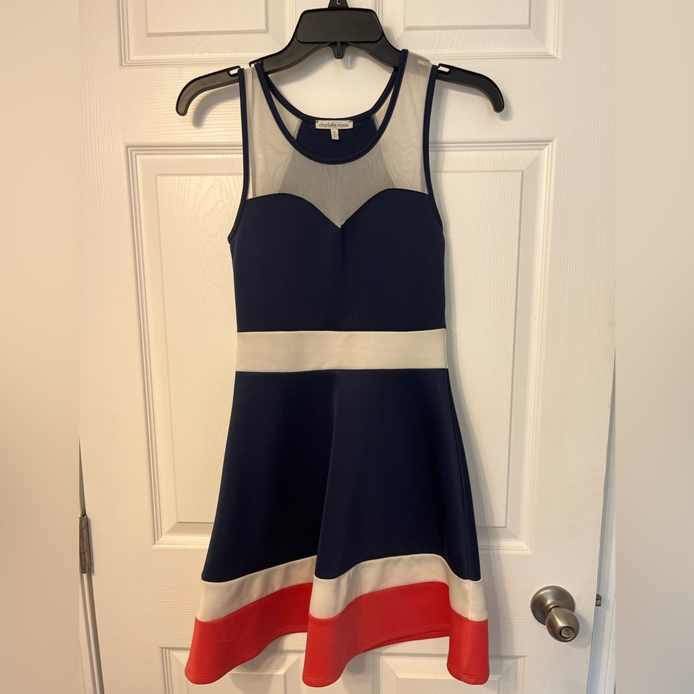 Navy Fit & Flare Dress